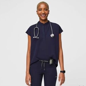 FIGS Rafaela Oversized Scrub Top - XS - Navy Blue PO #2785